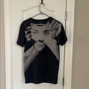 All Saints Black Artistic Short Sleeve Tee
